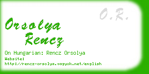 orsolya rencz business card